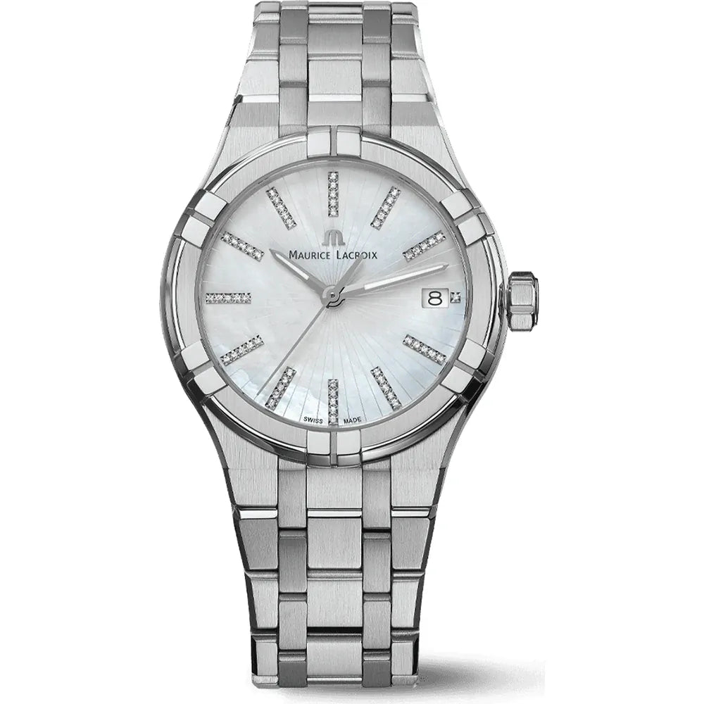 Maurice Lacroix AIKON Quartz Date 35mm MOP Diamonds AI1106-SS002-170-1
