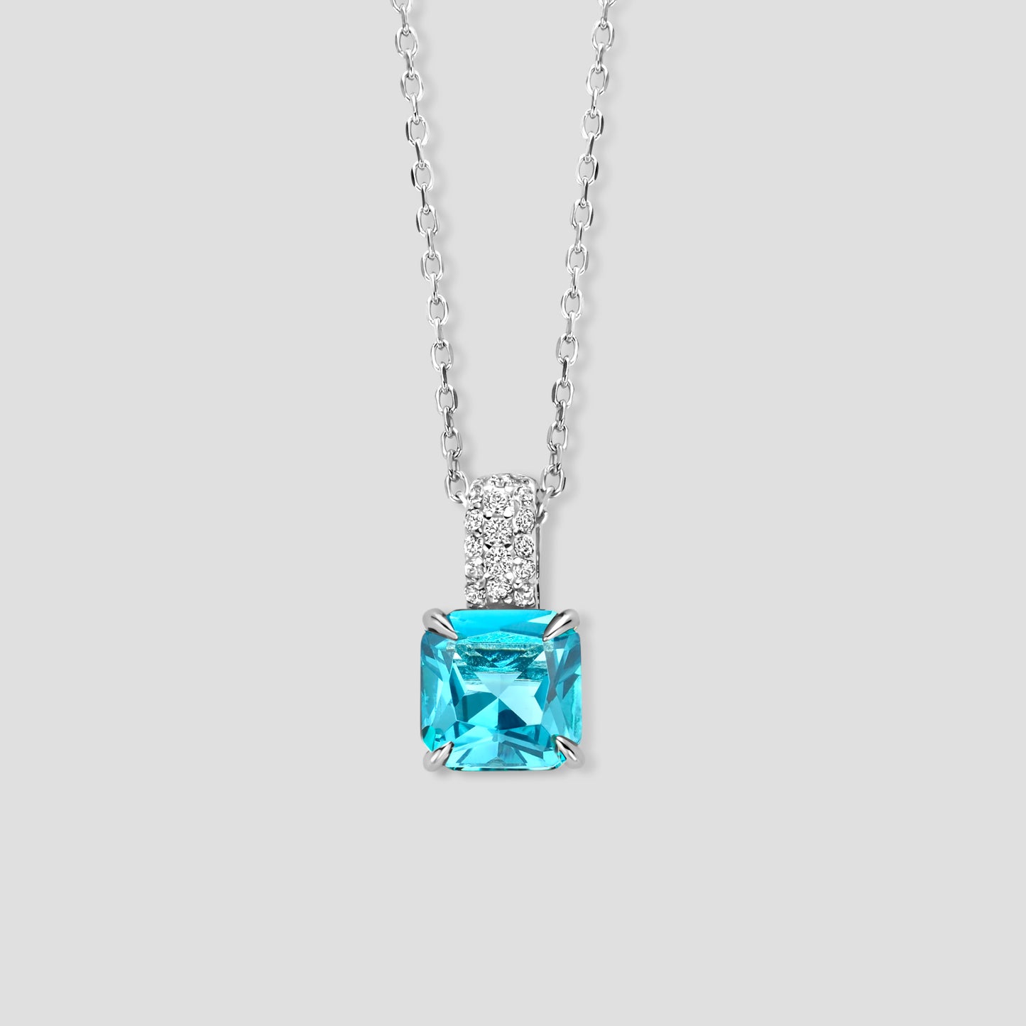 Naiomy silver zilveren ketting met Blauwe hanger N4F55