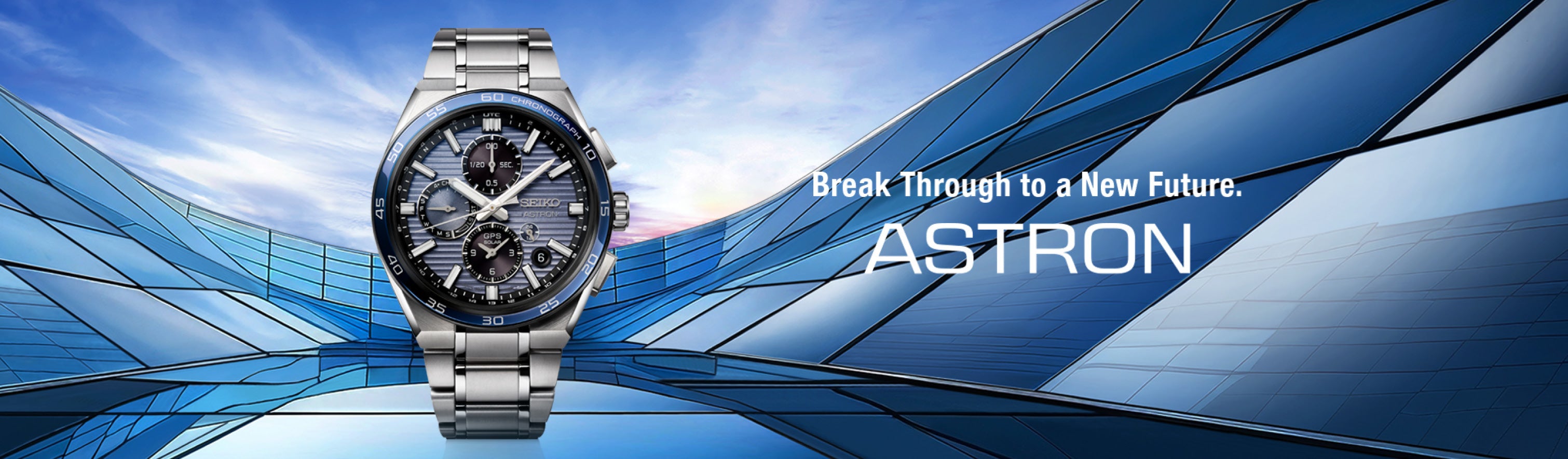 seiko astron blauwe wijzeplaat dual time gps solar horloge