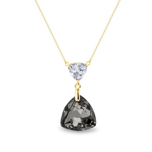 Spark 18karaat vergulde Zilveren ketting met Swarovski kristallen NKG6434CSN