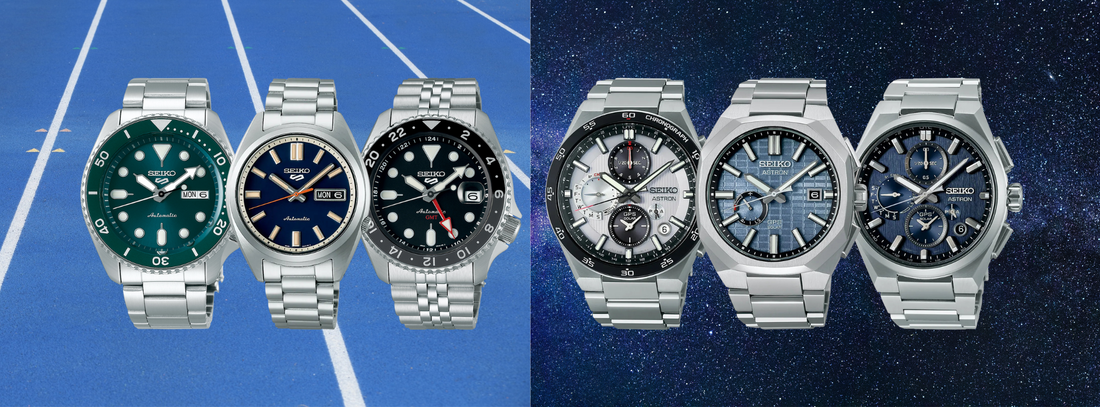 banner voor blogartikel "Seiko: van Seiko 5 Sports tot Seiko Astron"
