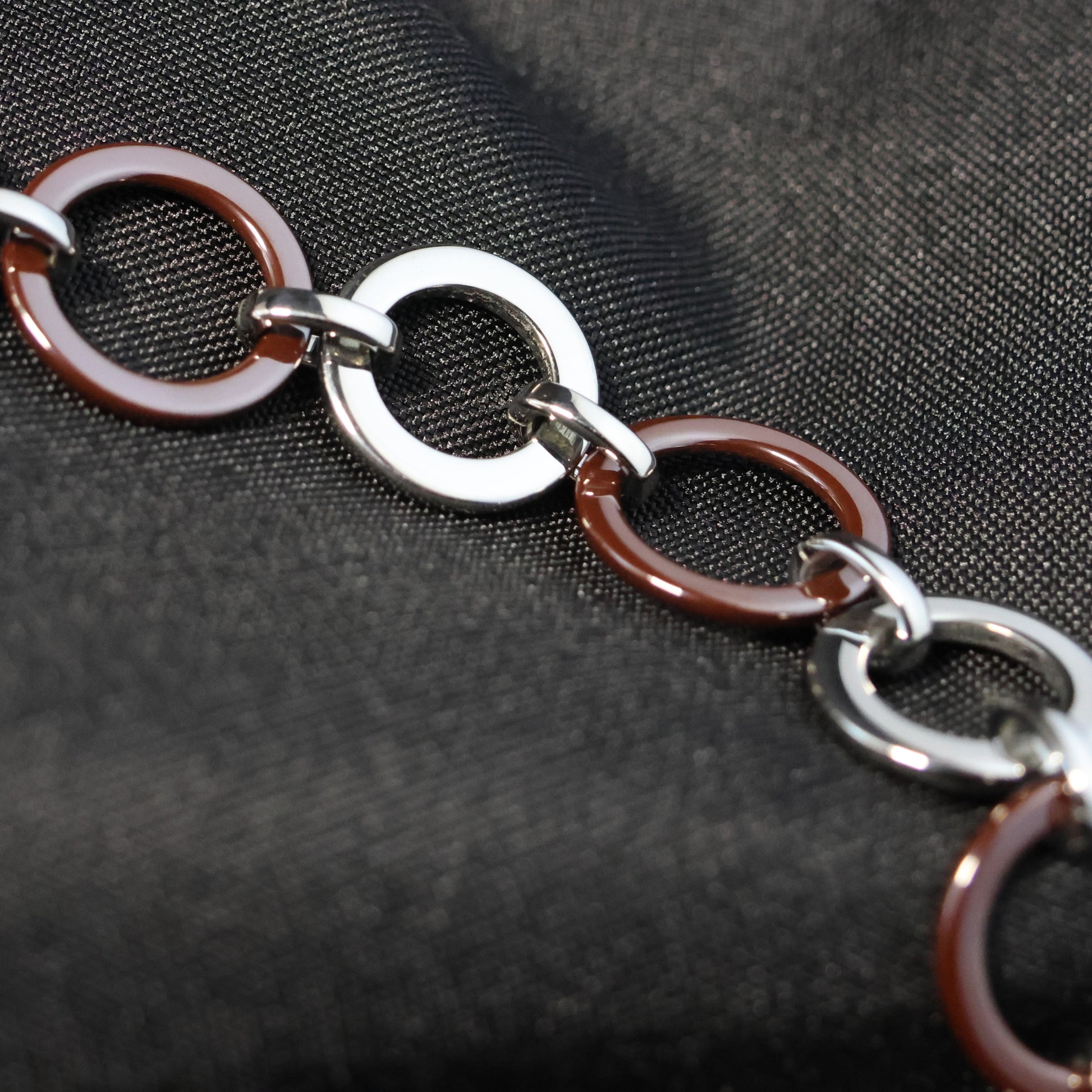 Roestvrij Stalen Armband ronde zilver en bordeaux rode schakels RY174