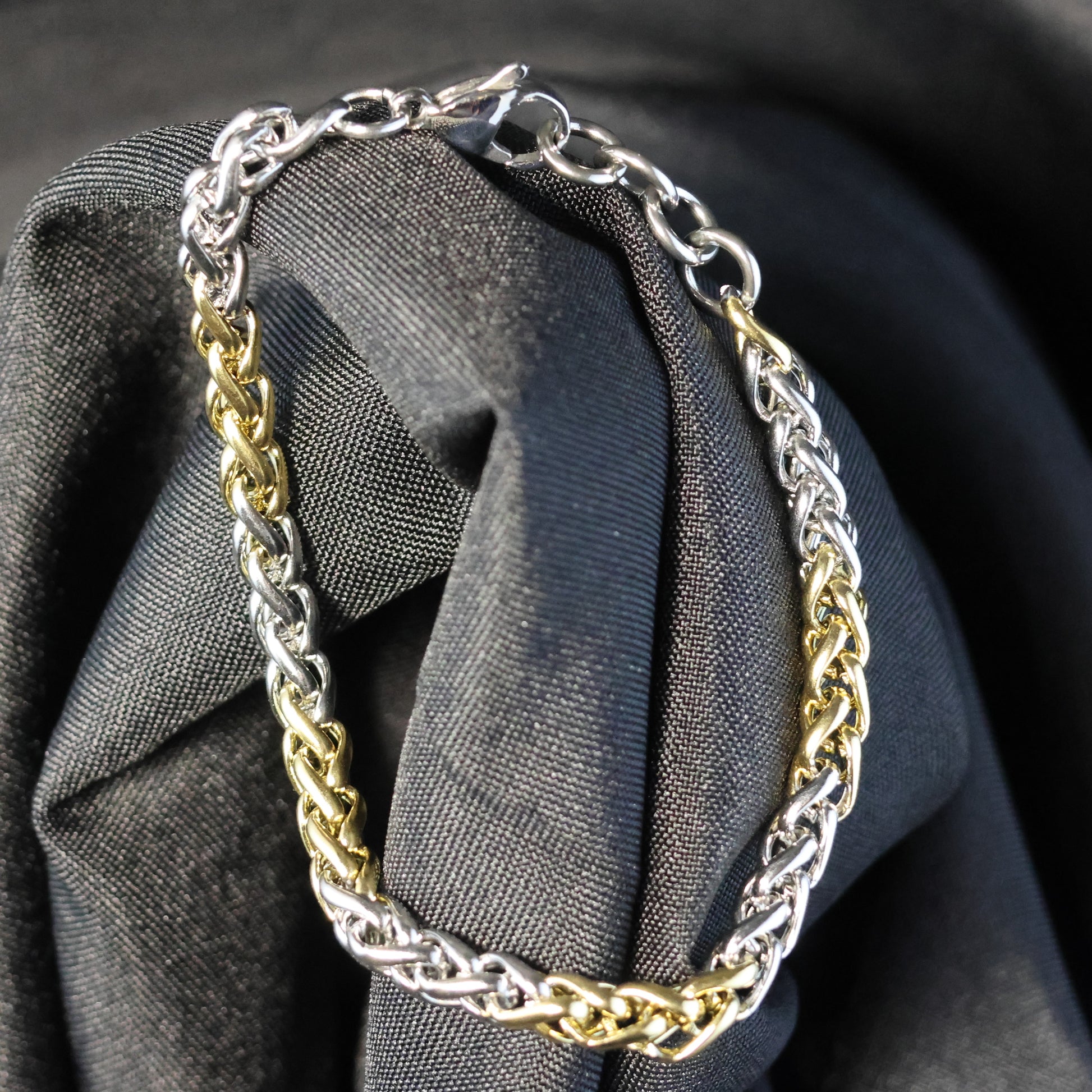 Roestvrij Stalen Armband fijne bicolor schakels RY326