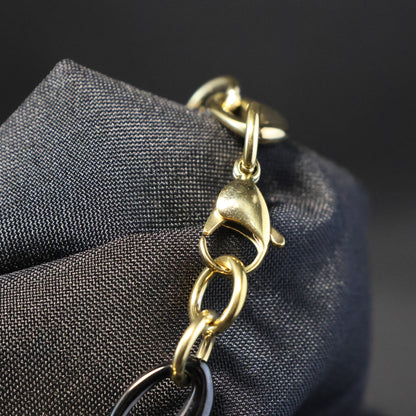 Roestvrij Stalen Armband gouden en zwarte schakels RY247