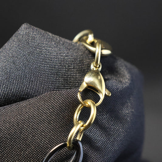 Roestvrij Stalen Armband gouden en zwarte schakels RY247