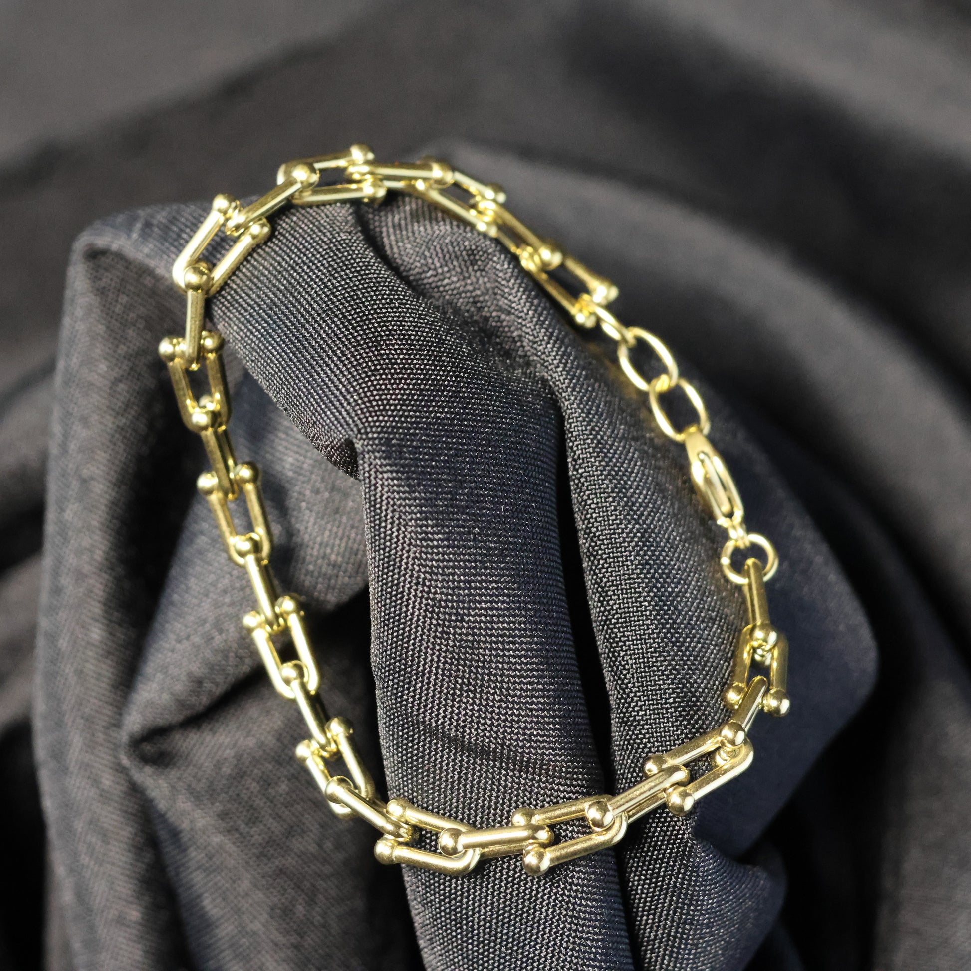 Roestvrij Stalen Armband kleine gele schakels RY286