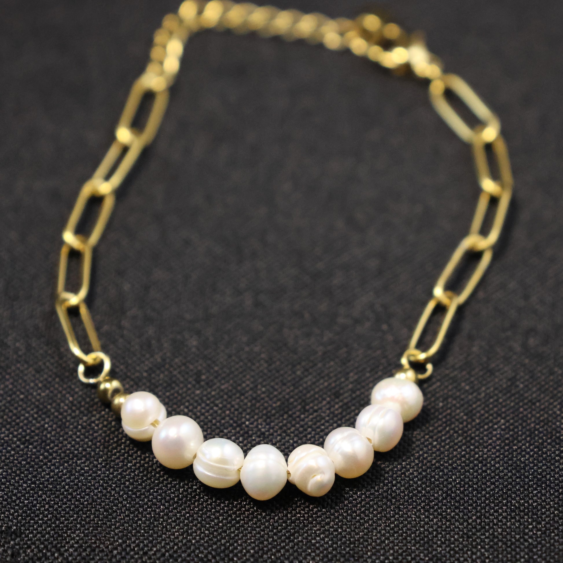 Roestvrij Stalen gele fantasie Armband met parels