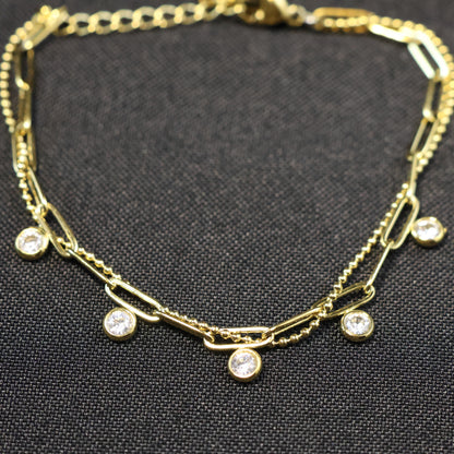 Roestvrij Stalen gele fantasie dubbele Armband