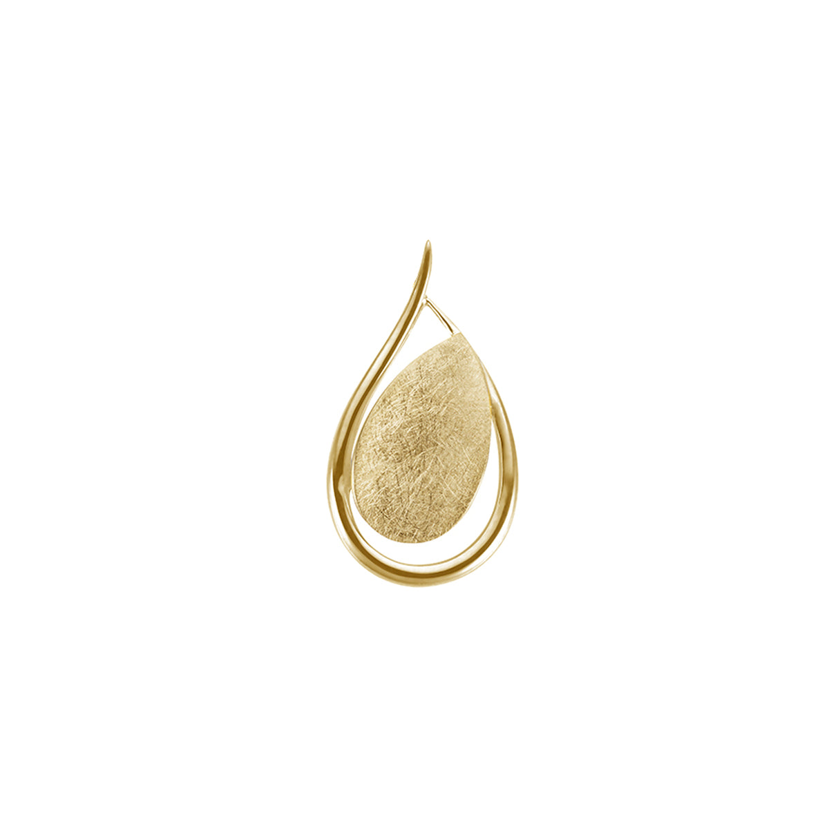 Geel gouden 18 karaat hanger druppel blad 066678