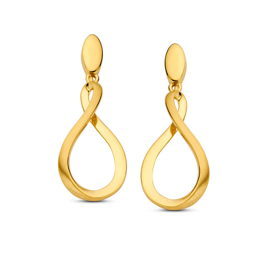 18KT gouden hangoorbellen 068239