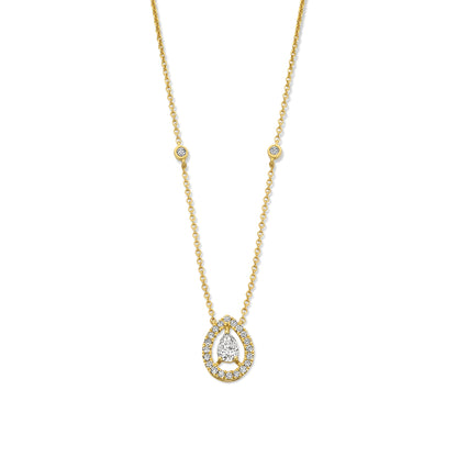 Yellow gold chain with pendant with brilliant 067098 