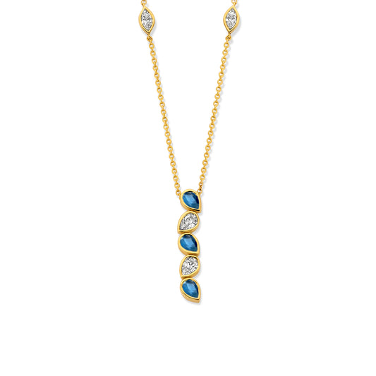 Collier or jaune avec pendentif avec brillant 067098 