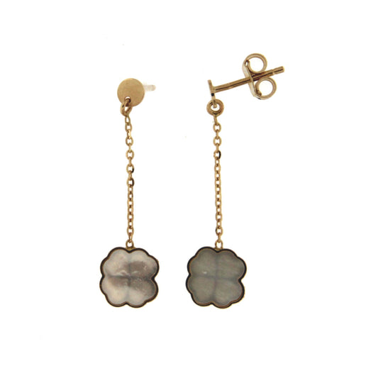 18KT yellow gold dangling earrings 066800 