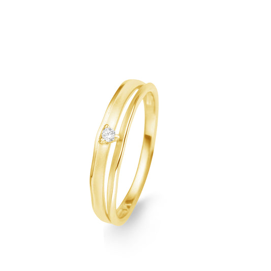 18kt geel gouden ring met briljant 069454/A