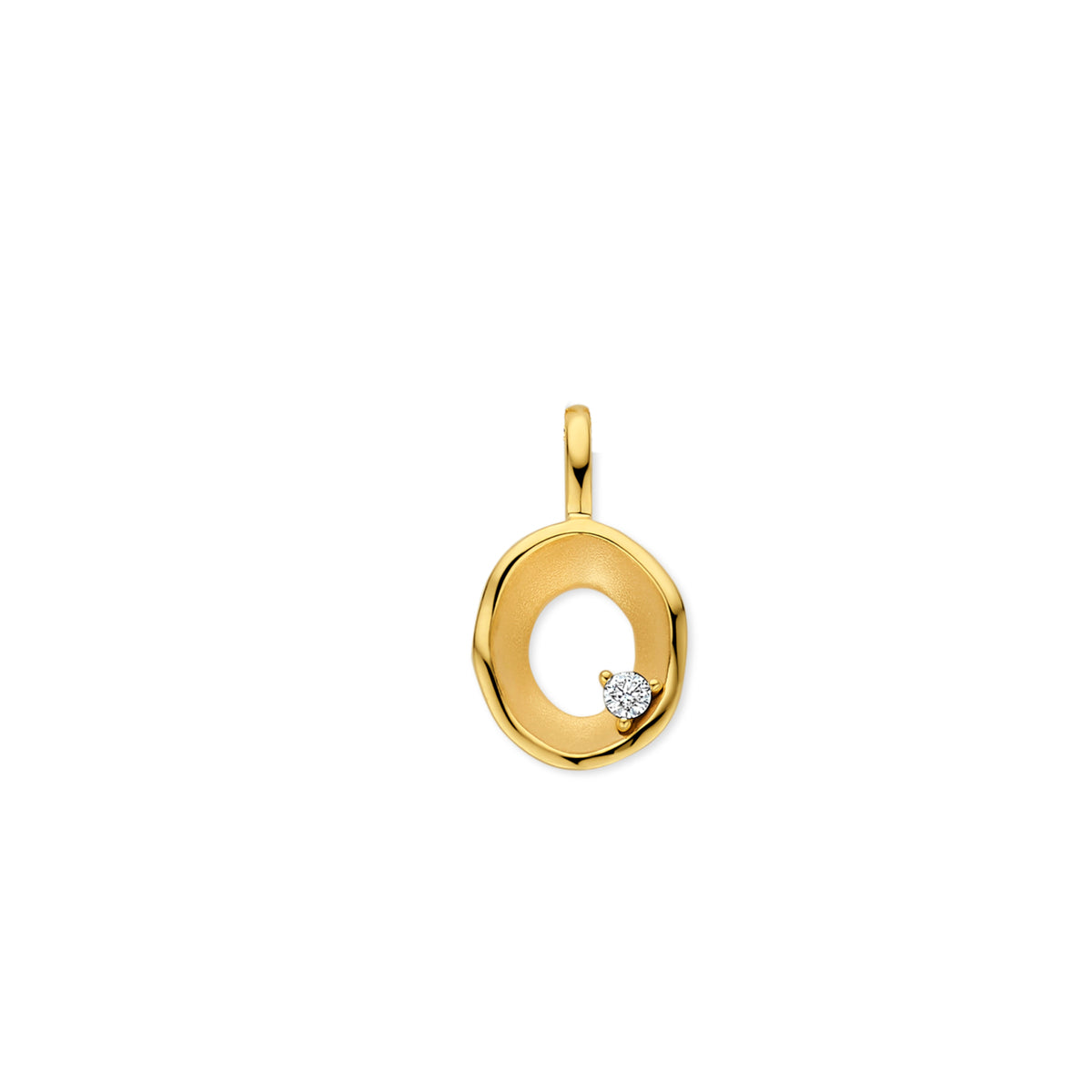 18kt geel gouden hanger met briljant 069521/A