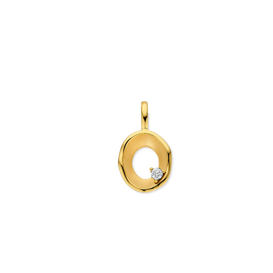 18kt geel gouden hanger met briljant 069521/A