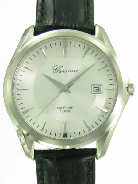 Garonne horloge heren RQ12Q129 quartz titanium kast leren band