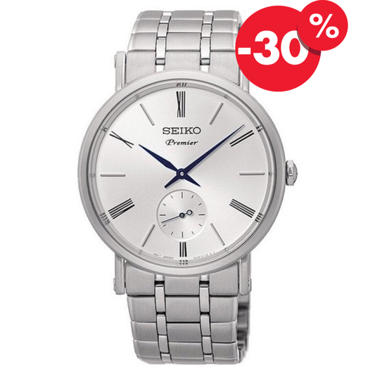Seiko horloge srk033p1 Premier quartz silver met 30% korting