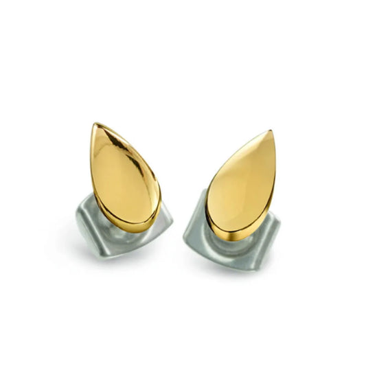 Boccia titanium oorbellen 6/05041-02 gouden druppels