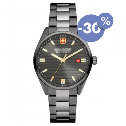 Montre militaire suisse Hanowa pour homme SMWGH2200141 cadran noir