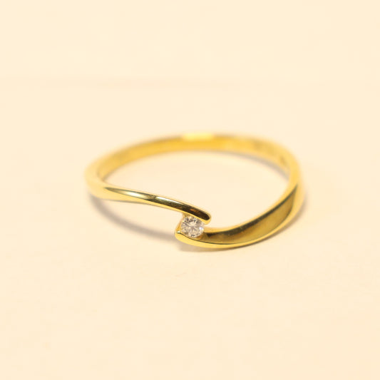 18KT geel gouden ring met briljant 91CZ21/A