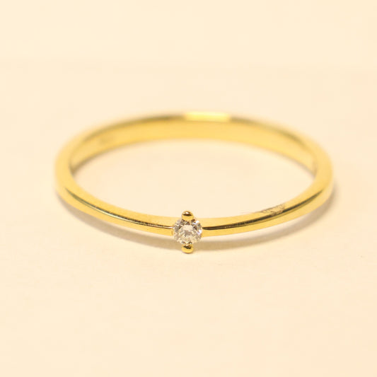 18KT geel gouden ring met briljant 91GU21A