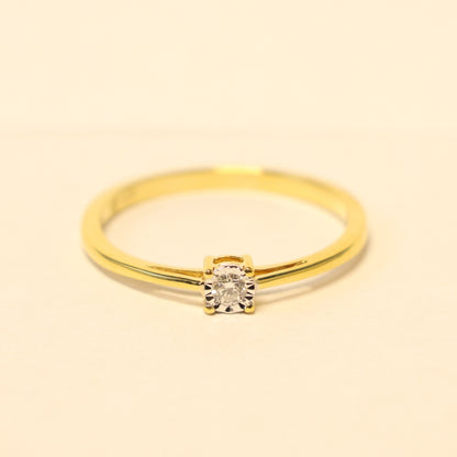 18KT geel gouden ring met briljant 9A1824A