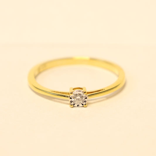 18KT geel gouden ring met briljant 9A1824A