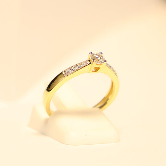 18KT geel gouden ring met briljant RS6650