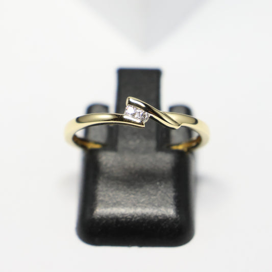 18KT geel gouden ring met briljant RS6661