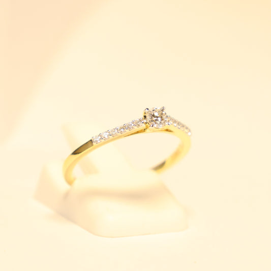 18KT geel gouden ring met briljant RS6662