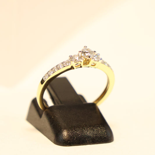 18KT geel gouden ring met briljant RS6664
