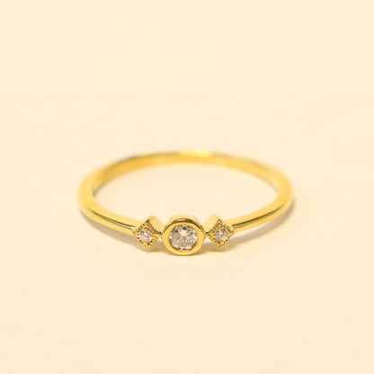 18kt geel gouden ring met briljant 068091/A