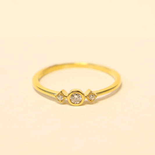 18kt geel gouden ring met briljant 068091/A