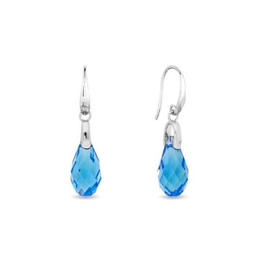 Spark silver earrings with blue Swarovski crystals K643311BB 