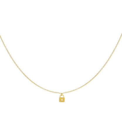Vergulde 925 Sterling zilveren Halsketting met slotje hanger