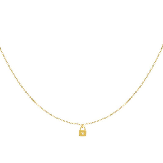 Vergulde 925 Sterling zilveren Halsketting met slotje hanger