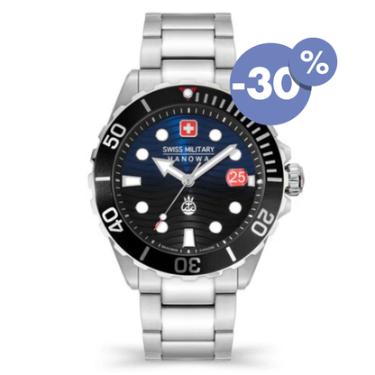 Montre militaire suisse Hanowa pour homme SMWGH2200302 cadran bleu