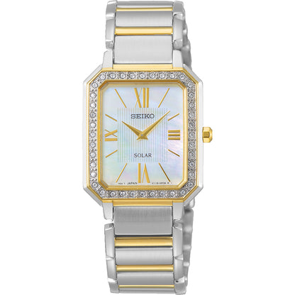 Seiko horloge dames SUP428P1 quartz square swarovski