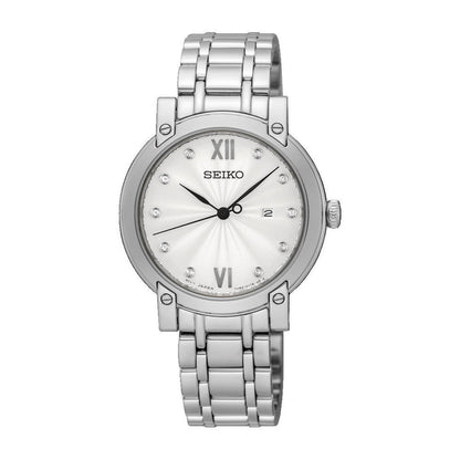 Seiko watch ladies SXDG79P1 quartz white dial swarovski