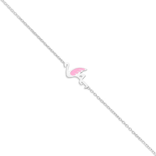 Naiomy Princess armband zilver met flamingo figuurtje PH060