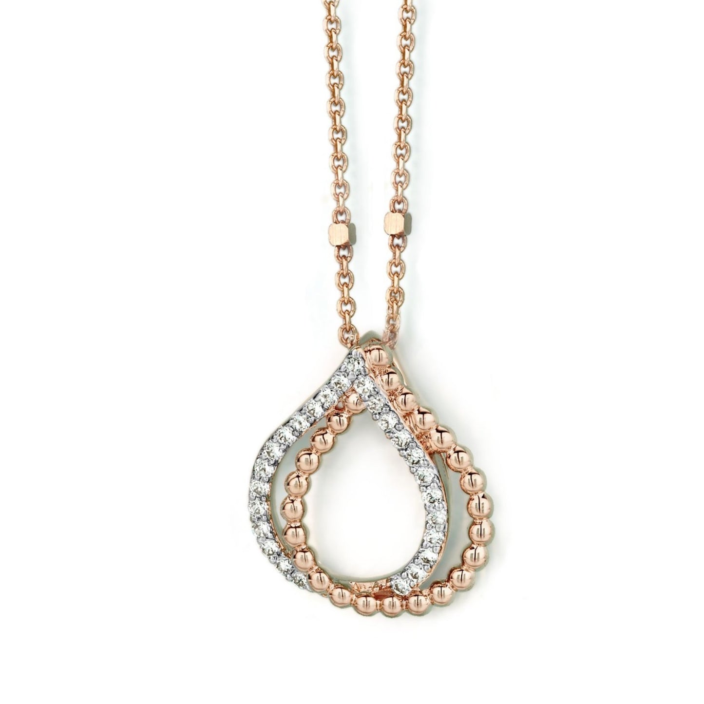 Naiomy Moments Collier en argent plaqué or rose avec pendentif B5E33 