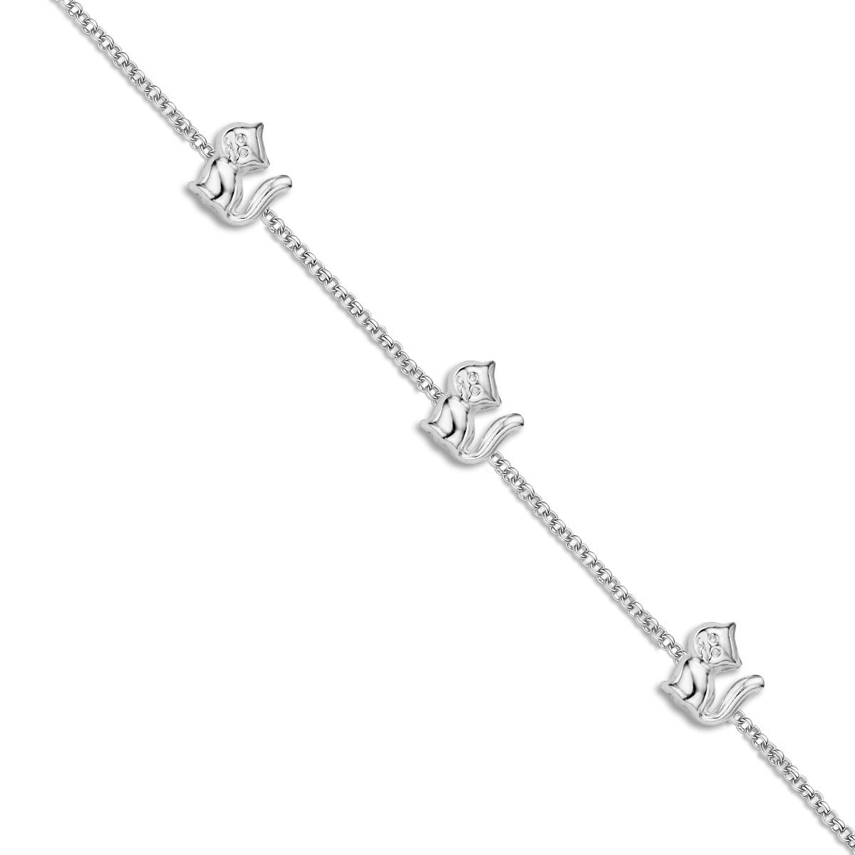 Naiomy Princess armband zilver met kat figuurtjes PG043