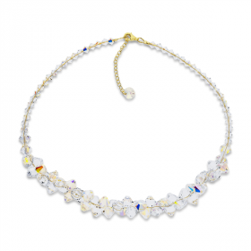 Spark 18karaat vergulde Zilveren Halsketting met Swarovski kristallen NEG63015301AB