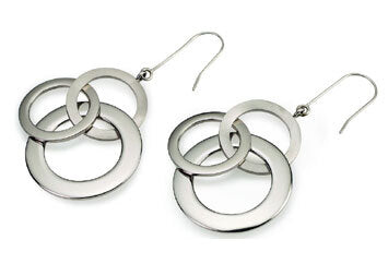 Boucles d'Oreilles Pendantes Circulaires en Titane Boccia 0554-01 