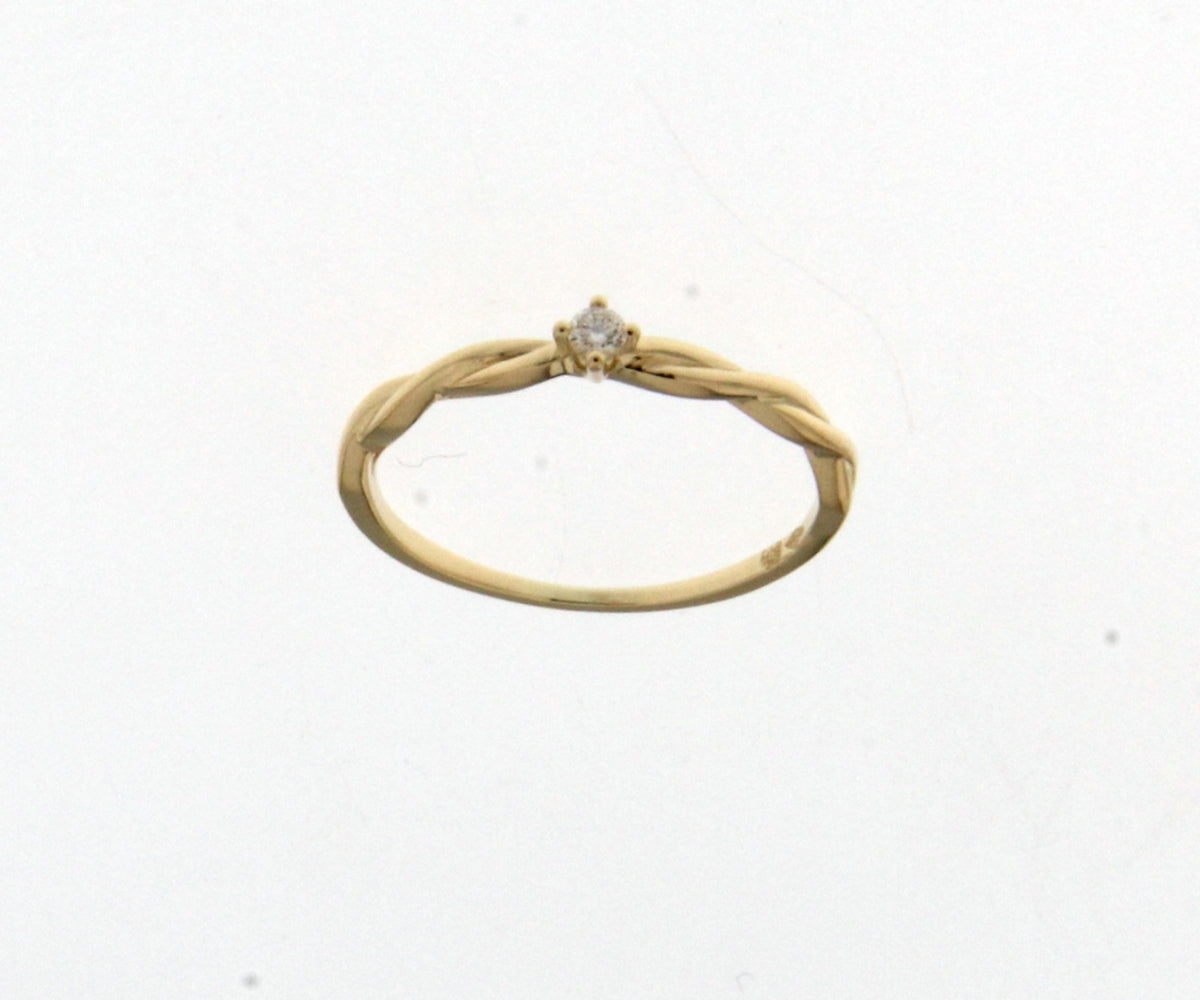 18KT geel gouden ring met briljant 91JH21A