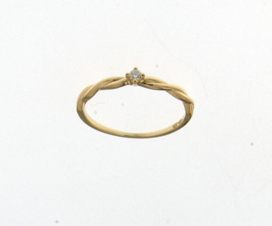 18KT geel gouden ring met briljant 91JH21A