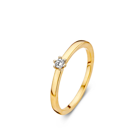 Bague en or jaune 18KT avec brillant 91CT26A