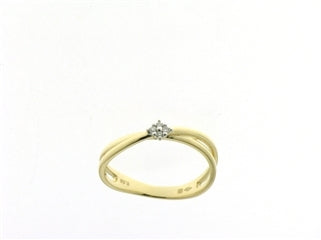 Geel gouden ring met briljant 058884A