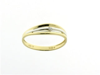 Geel gouden ring met briljant 054018A